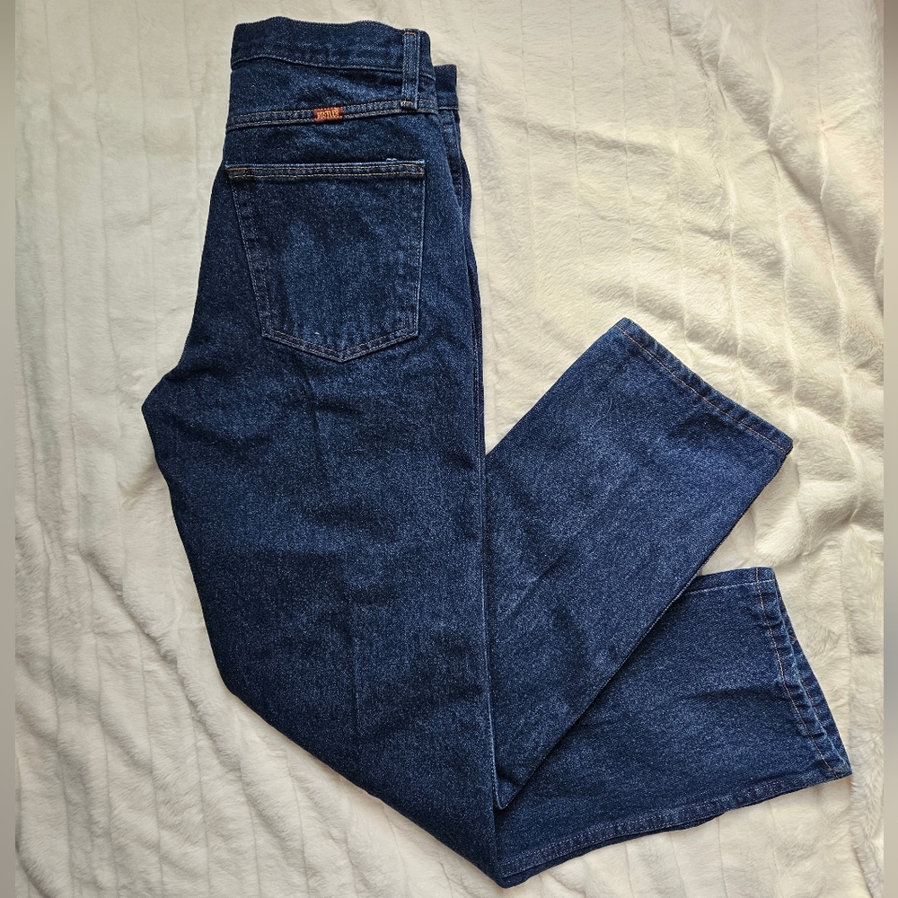Rustler Straight Leg Regular Fit Dark Wash Jeans, Men's 33×32